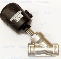 Клапан наклонный седельный  с пневмоприводом, тип 2000 A PTFE Kv38, PS 9 bar, Tmed 10-180, Burkert