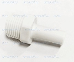 Коннектор PP051223W, 3/8" x 3/8",  стержень/нар. резьба NPTF, полипропилен, JG
