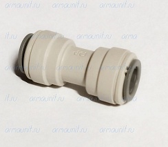 Коннектор прямой PI0412S, 3/8" х 3/8", цанга/цанга, ацеталь-сополимер, JG