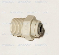 Коннектор PI010823S, 1/4" х 3/8", цанга/нар. резьба BSP, ацеталь-сополимер, JG