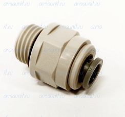 Коннектор PI010812S, 1/4" x 1/4", цанга/наружн. резьба BSP, ацеталь-сополимер, JG