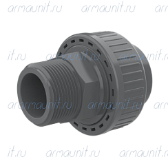 Муфта разъемная с наружной резьбой, PVC-U, Praher plastics