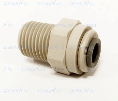 Коннектор PI010822S, 1/4" x 1/4", цанга/наружн. резьба BSP, ацеталь-сополимер, JG
