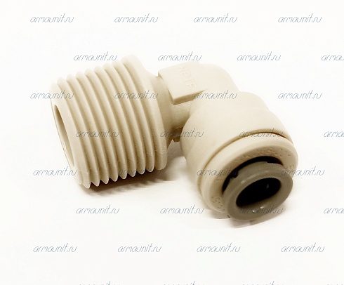 Уголок резьбовой PI480823S, 1/4" x 3/8", цанга/нар. резьба NPTF, ацеталь-сополимер, JG
