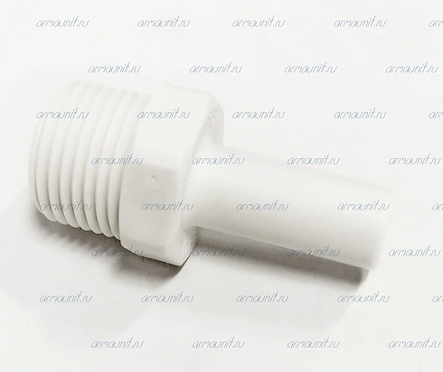 Коннектор PP051223W, 3/8" x 3/8",  стержень/нар. резьба NPTF, полипропилен, JG