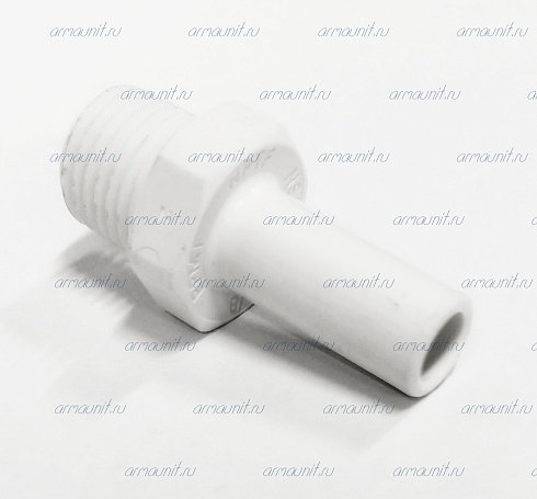Коннектор PP051222W, 3/8" x 1/4", стержень/нар. резьба NPTF, полипропилен, JG