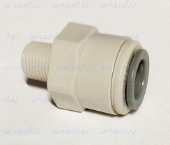 Коннектор PI011221S, 3/8" x 1/8", цанга/наружн. резьба, BSP, ацеталь-сополимер, JG