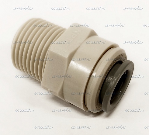 Коннектор PI011223S, 3/8" x 3/8", цанга/наружн. резьба, BSP, ацеталь-сополимер, JG