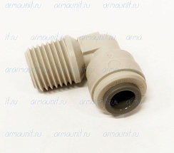 Уголок резьбовой PI480822S, 1/4" x 1/4", цанга/нар. резьба NPTF, ацеталь-сополимер, JG