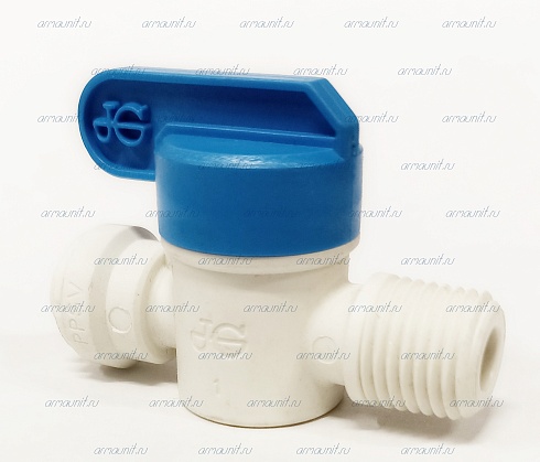 Кран шаровой запорный PPSV010822W, 1/4" х 1/4", цанга/наружная резьба, JG