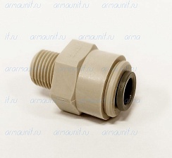 Коннектор PI010821S, 1/4" x 1/8", цанга/наружн. резьба BSP, ацеталь-сополимер, JG