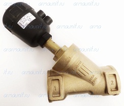Клапан наклонный седельный с пневмоприводом, тип 2000, A50 PTFE RG, G 2, PS 16 bar, Pst 1.9-10 bar, Burkert